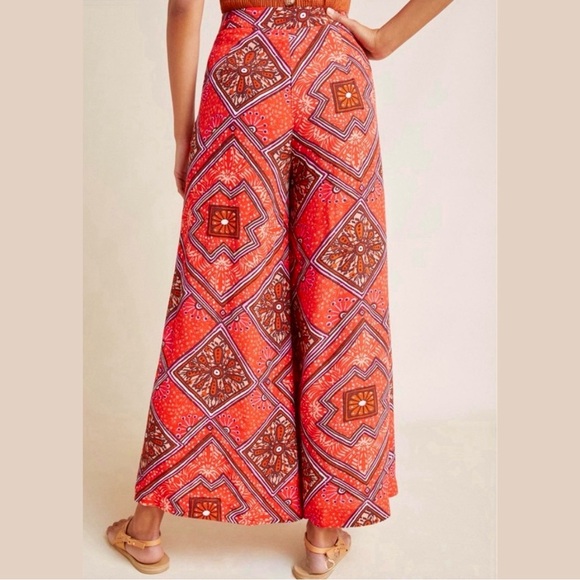 Anthropologie Skirted Wide Leg Pants Red 2 EUC - Picture 15 of 15